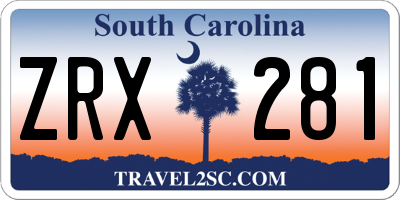 SC license plate ZRX281