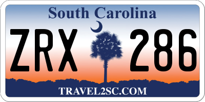 SC license plate ZRX286