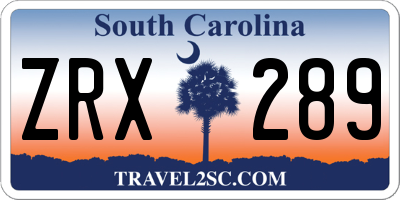 SC license plate ZRX289