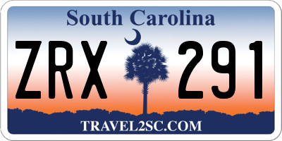 SC license plate ZRX291