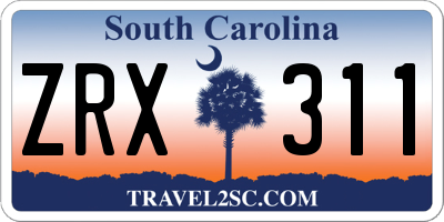 SC license plate ZRX311