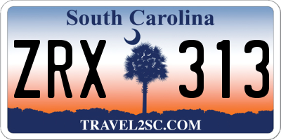 SC license plate ZRX313