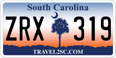 SC license plate ZRX319