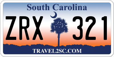SC license plate ZRX321
