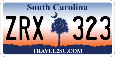 SC license plate ZRX323