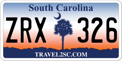 SC license plate ZRX326