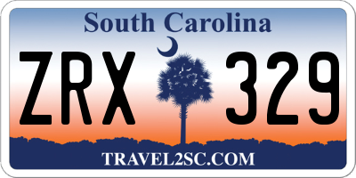 SC license plate ZRX329