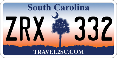 SC license plate ZRX332
