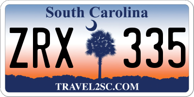 SC license plate ZRX335