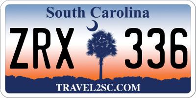 SC license plate ZRX336