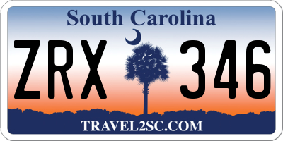 SC license plate ZRX346