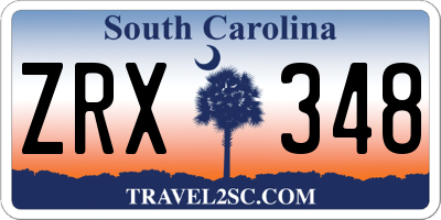 SC license plate ZRX348