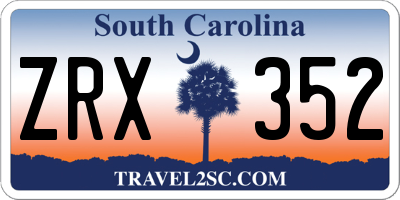 SC license plate ZRX352