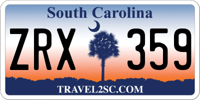 SC license plate ZRX359