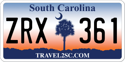 SC license plate ZRX361