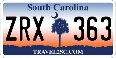 SC license plate ZRX363