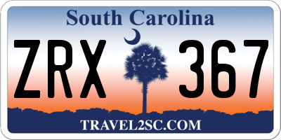 SC license plate ZRX367