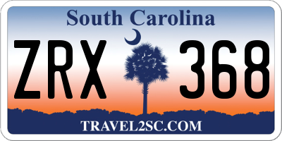 SC license plate ZRX368
