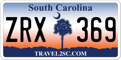 SC license plate ZRX369