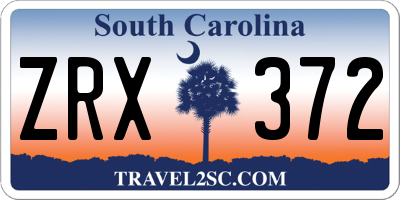 SC license plate ZRX372