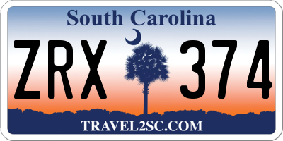 SC license plate ZRX374