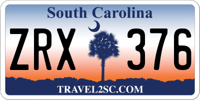 SC license plate ZRX376