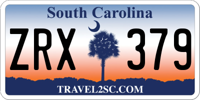 SC license plate ZRX379