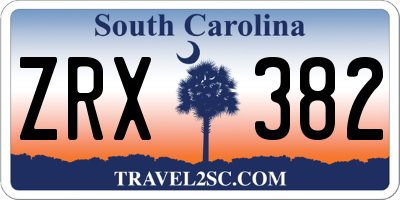 SC license plate ZRX382