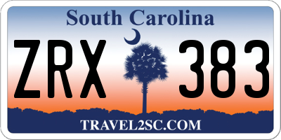 SC license plate ZRX383