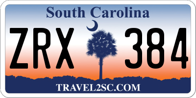 SC license plate ZRX384