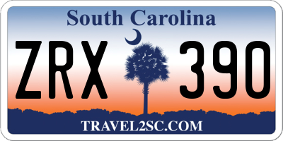 SC license plate ZRX390