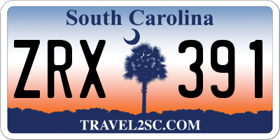 SC license plate ZRX391