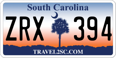 SC license plate ZRX394