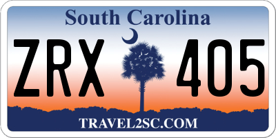 SC license plate ZRX405