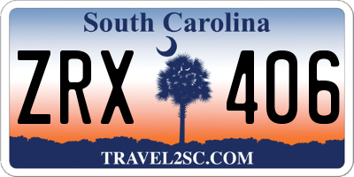 SC license plate ZRX406