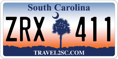 SC license plate ZRX411