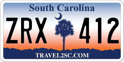 SC license plate ZRX412