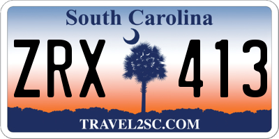 SC license plate ZRX413