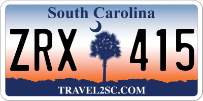SC license plate ZRX415