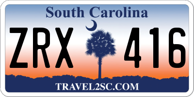 SC license plate ZRX416