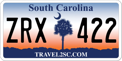 SC license plate ZRX422