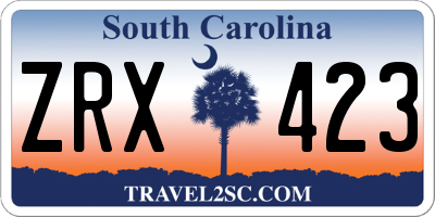 SC license plate ZRX423