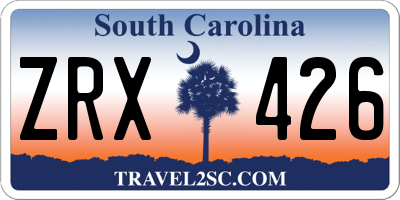 SC license plate ZRX426