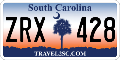 SC license plate ZRX428