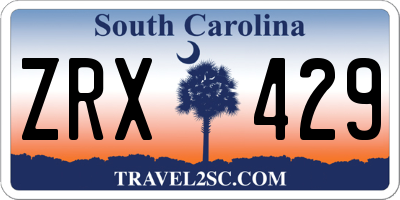 SC license plate ZRX429