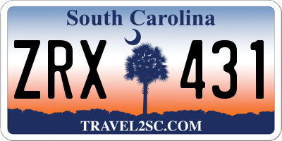 SC license plate ZRX431