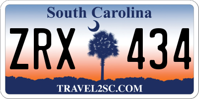 SC license plate ZRX434