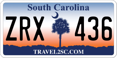 SC license plate ZRX436