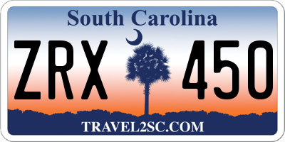 SC license plate ZRX450