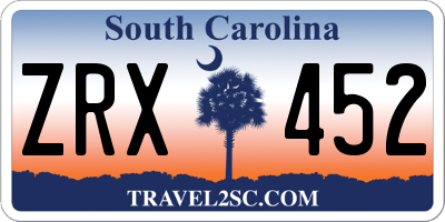 SC license plate ZRX452